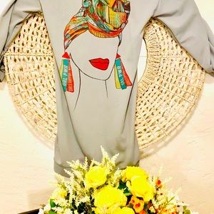 Figure Lantern Sleeve, Long Sleeve Sweatshirt Dress by Chicme.